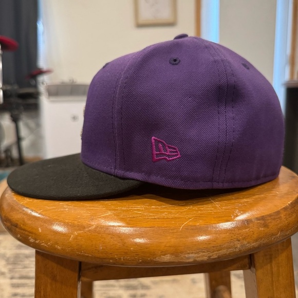 New Era Colorado Rockies Inaugural Year 1993 Fitted Hat Purple Black Gold EUC - Picture 2 of 8